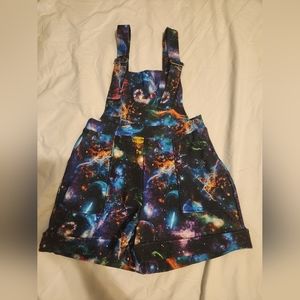 Galaxy Psychedelic Short Overalls